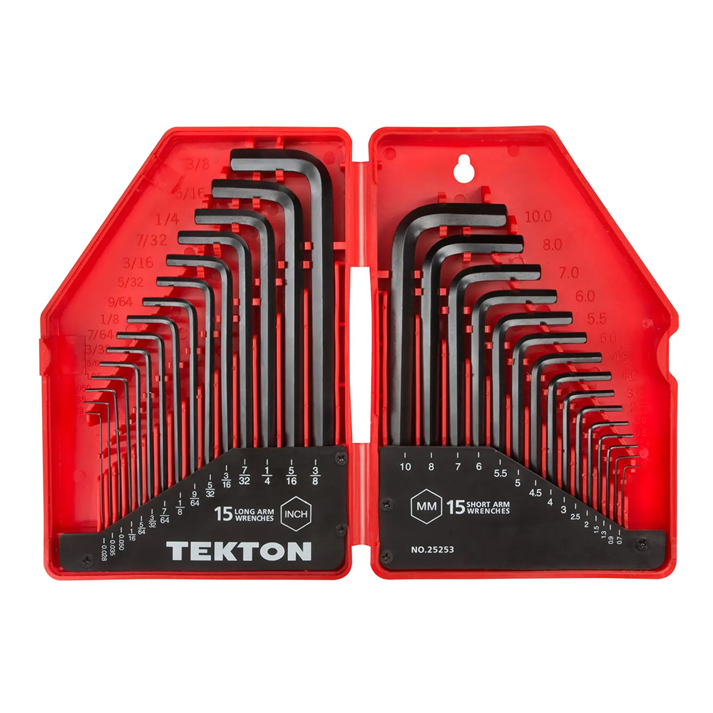 Tekton 30-Piece Hex Key Wrench (0.028-3/8 Inch, 0.7-10mm) from GME Supply